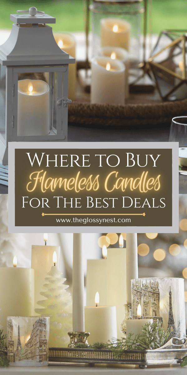 Buy flameless candles displayed on decorative tray, with lanterns