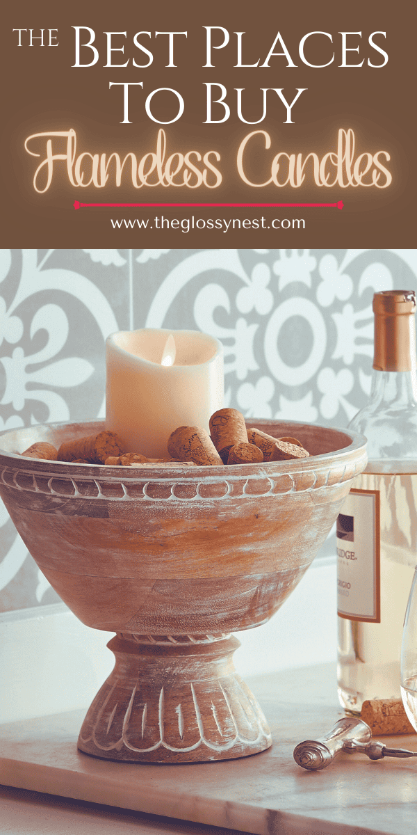 Buy flameless candles with decorative bowl