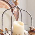 Fall candle decorating ideas using a tray