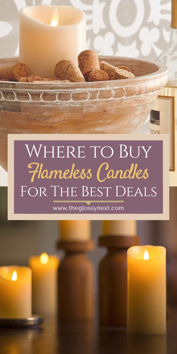 Buy flameless candles with candle holders, decorative bowl