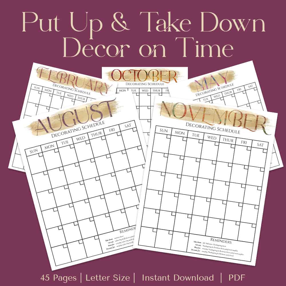 A Simple Seasonal Decorating Calendar Printable For This Year