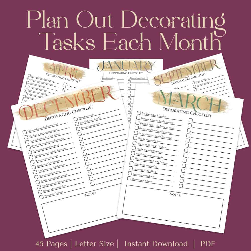 A Simple Seasonal Decorating Calendar Printable For This Year