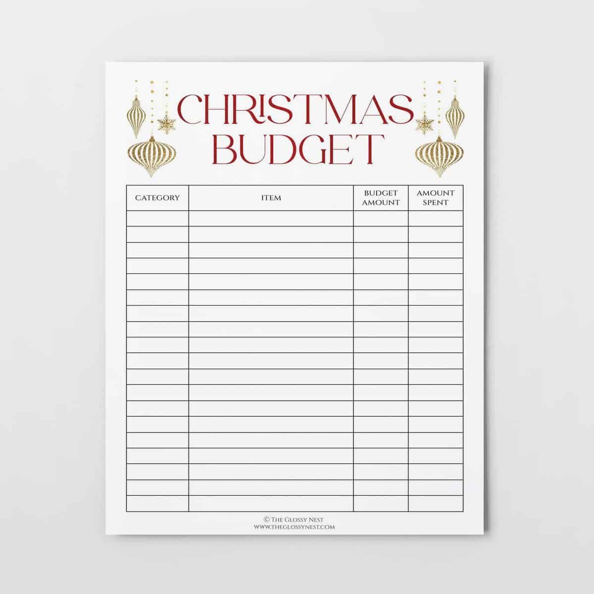 {Free Printable!} Save Money With This Christmas Budget Printable
