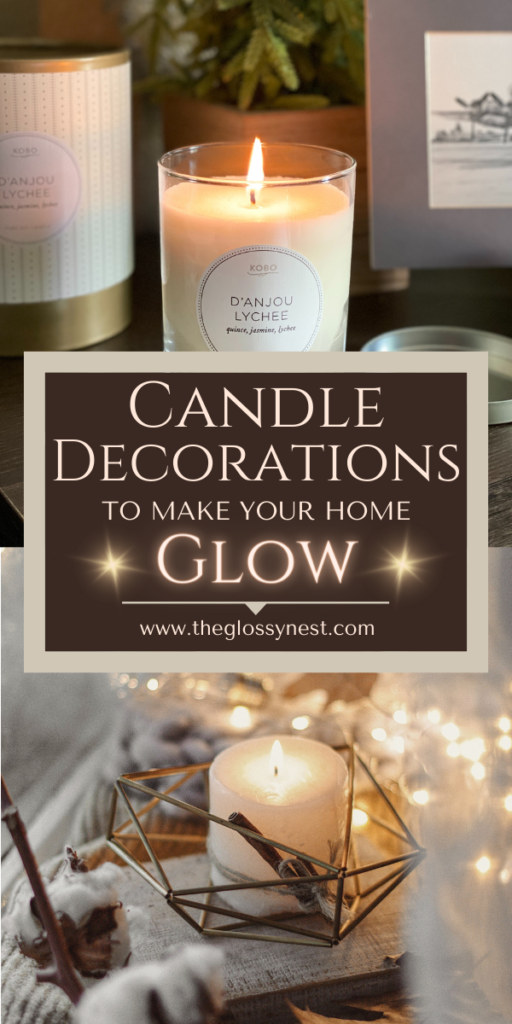Candle decoration ideas with votives, candle holder, string lights, jar candles