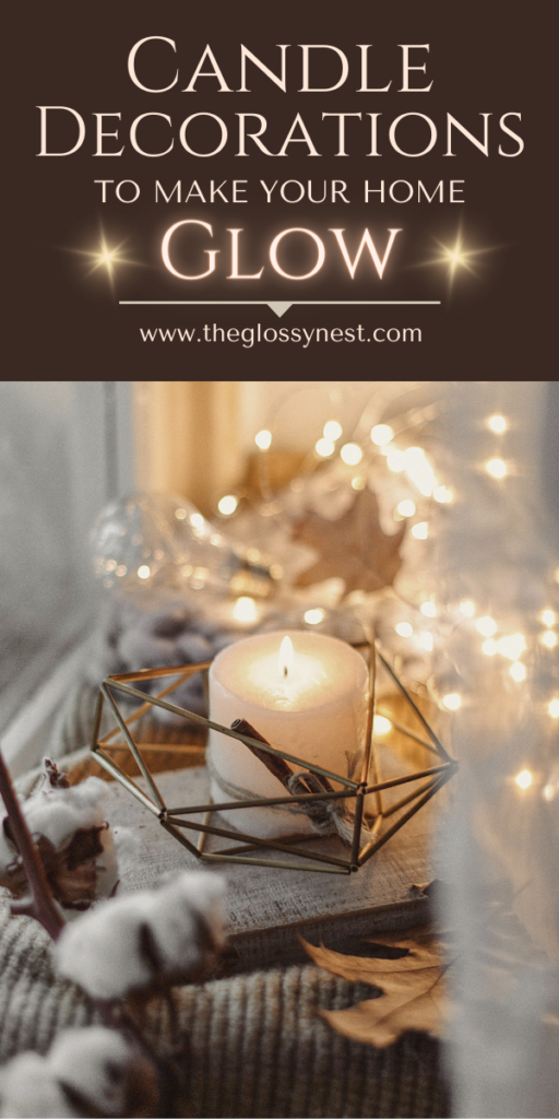Candle decoration ideas with votives, candle holder, string lights