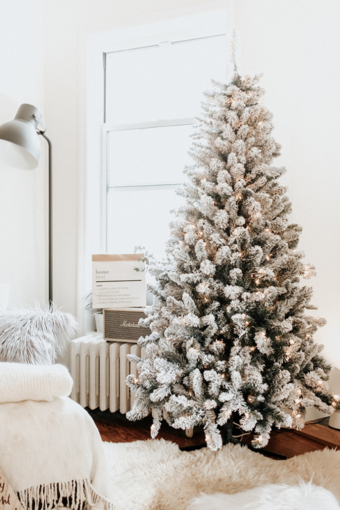 flocked Christmas tree