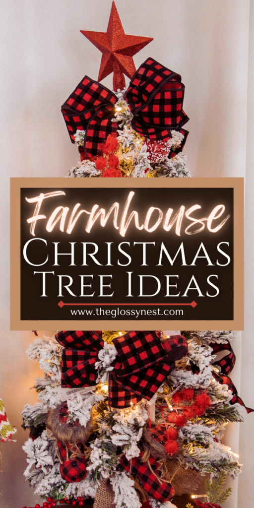 small, flocked farmhouse christmas tree ornaments