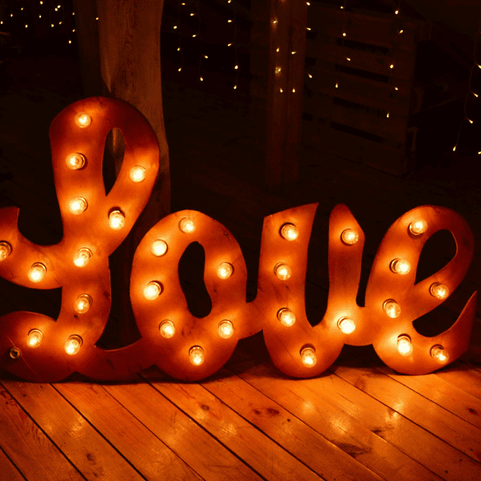 love light up wedding sign for reception